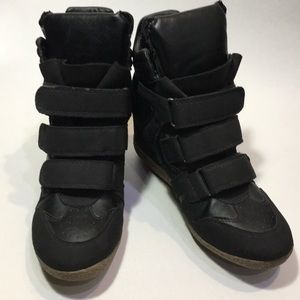 Xhilaration Black Wedge Sneakers